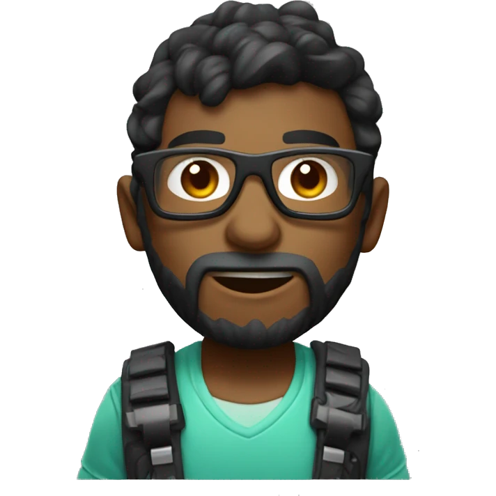 Jugador Gamer con gafas emoji