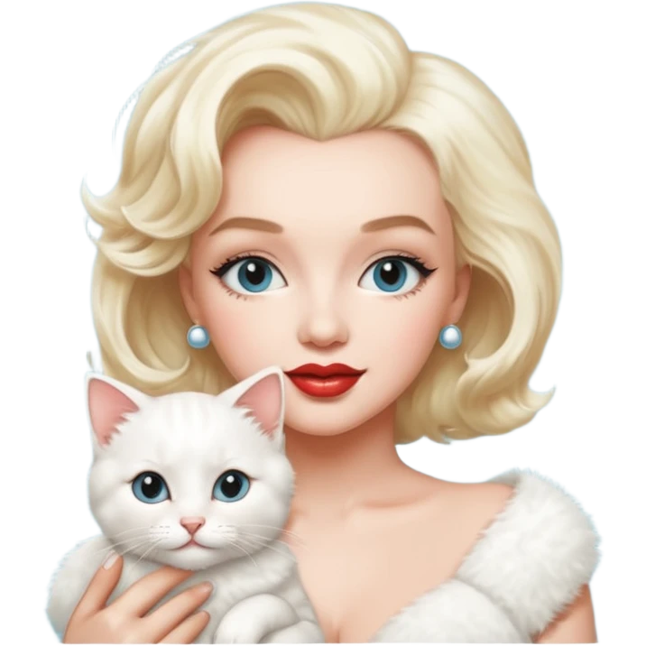 Marilyn Monroe, with cute cat emoji