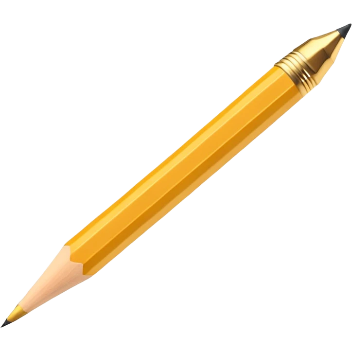 3D perspective Premium golden writing pencil emoji