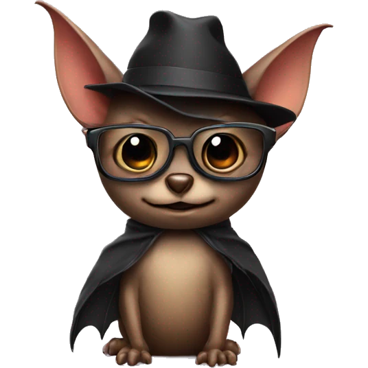 bat with hat and glasses  emoji