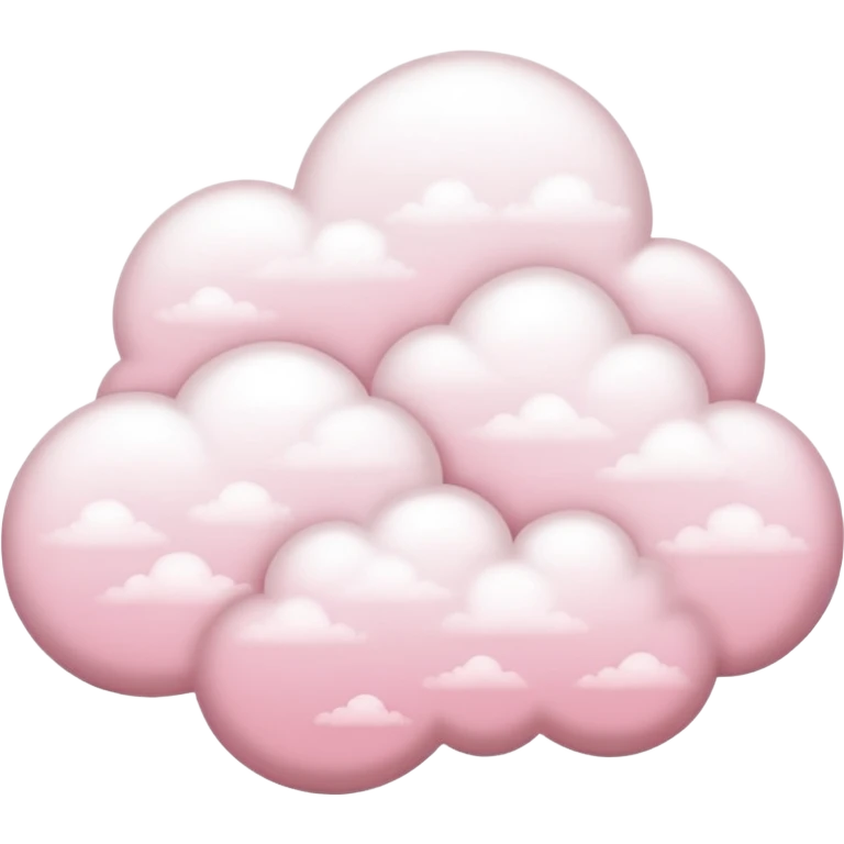 Two white and light pink fluffy clouds emoji
