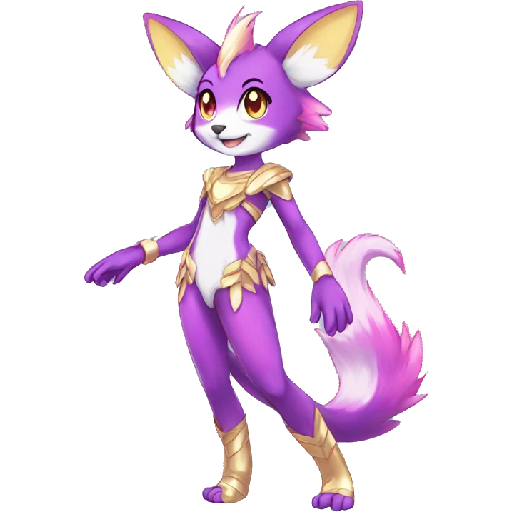 Anthro Sona Colorful Sparkly Shiny Fakemon Full Body emoji