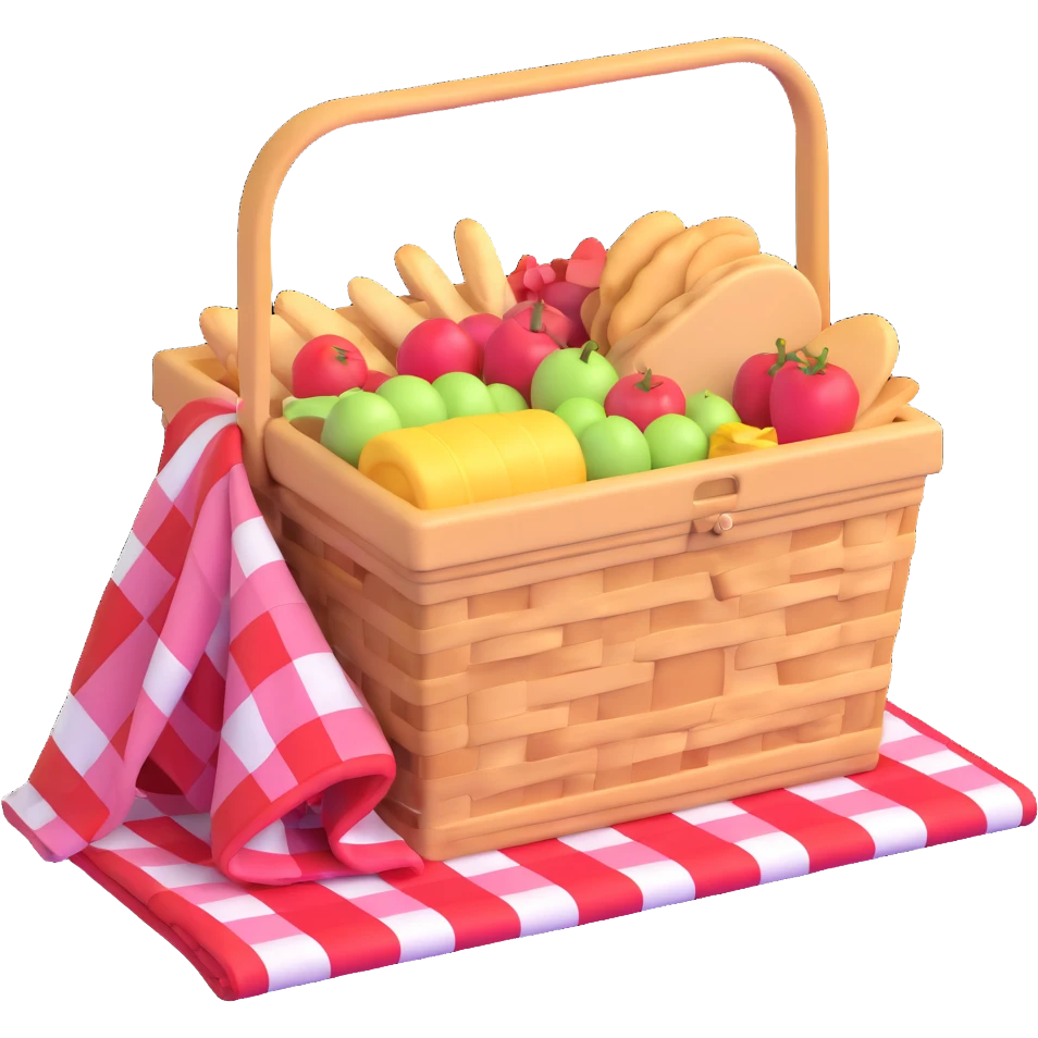 picnic basket and blanket emoji