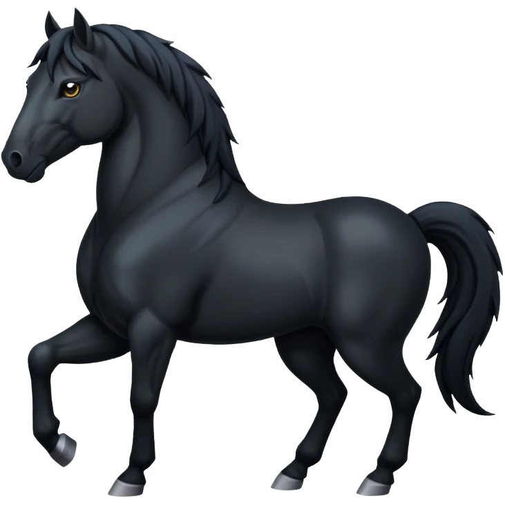 Angry black horse emoji