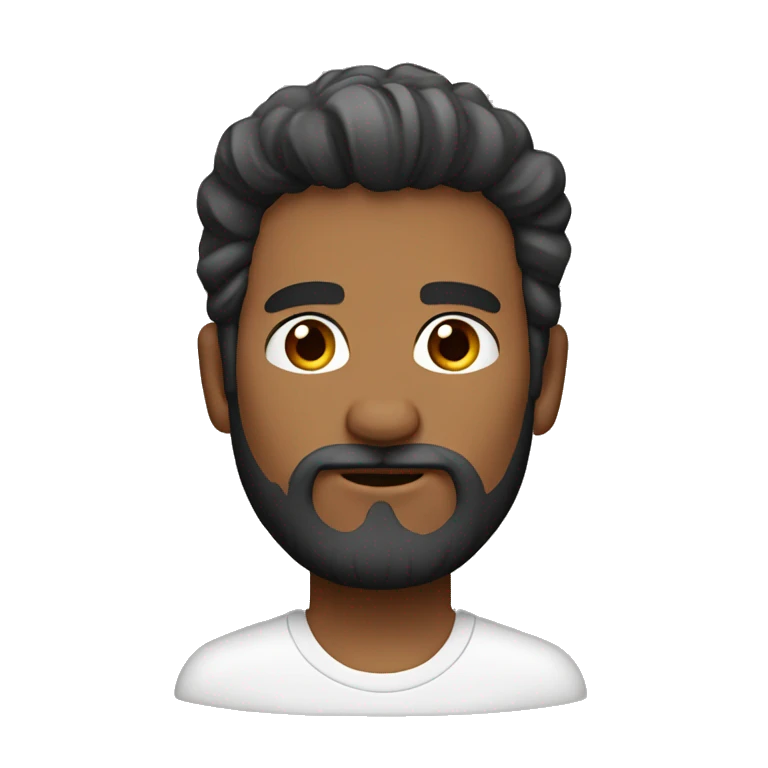 Hombre balncocon barba y pelo corto emoji