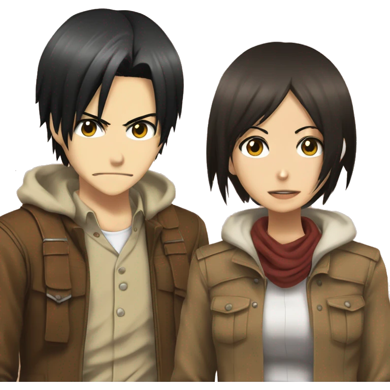 eren yeager with mikasa emoji