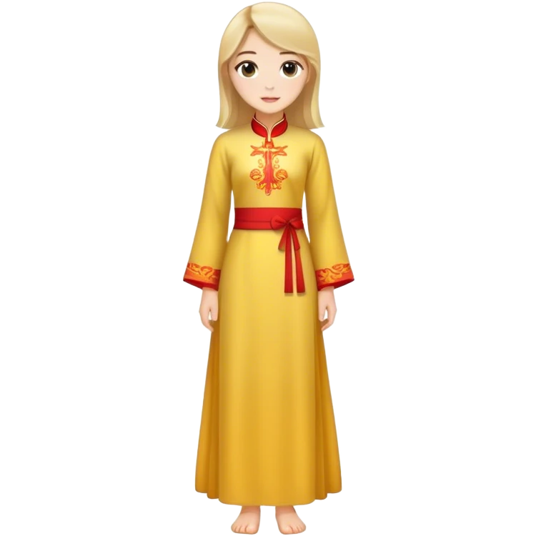vietnamese ao dai full body on teenage white girl emoji