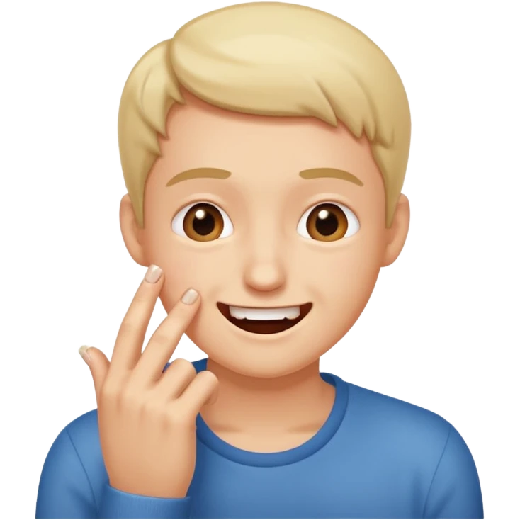 Emoji gêne et content qui mort son ongle emoji