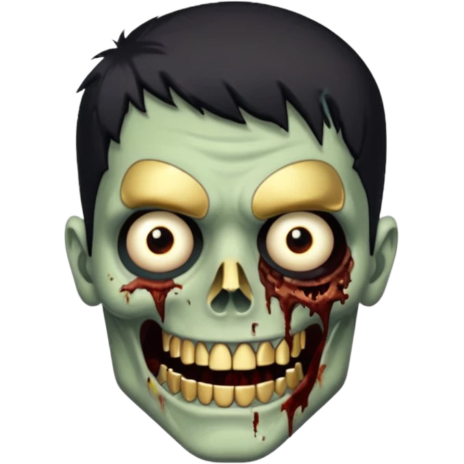 faça um homem zumbi, de cabelo baixo mostrando o dente de ouro emoji