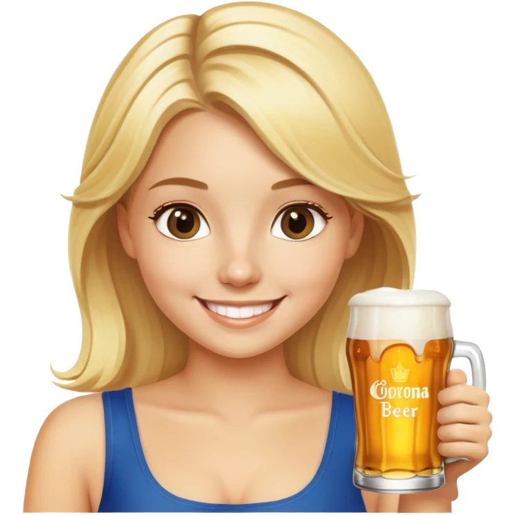 blonde girl with corona beer emoji