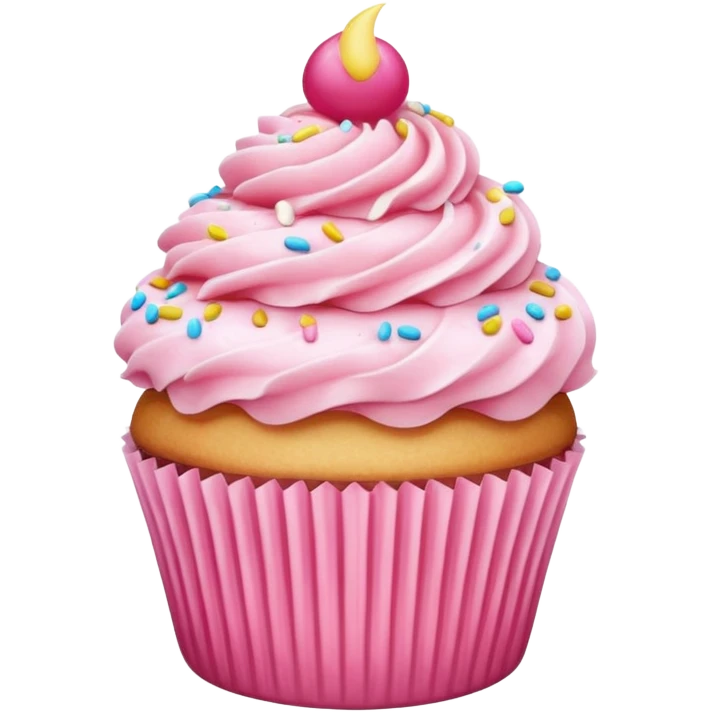 Cupcake with pink icing emoji