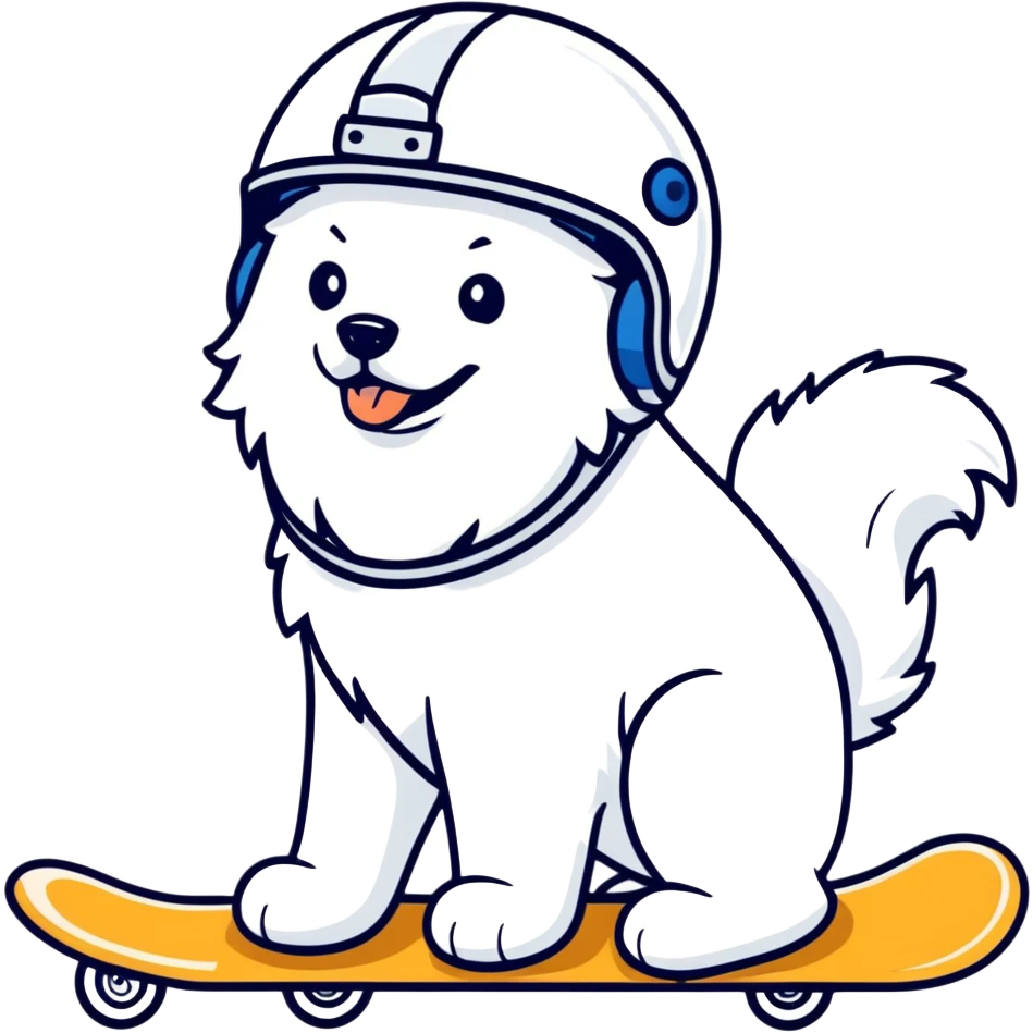 Samoyed skating emoji