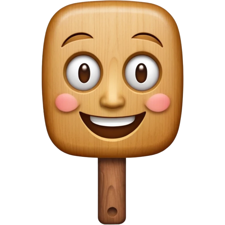 Wooden stick with a face emoji