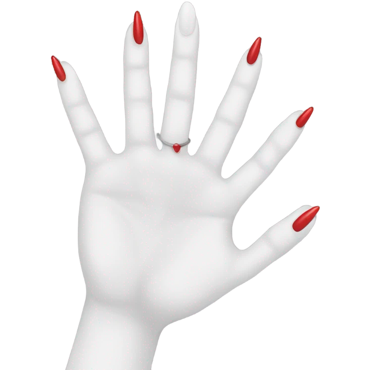 White hand Longer Red sharp nails emoji