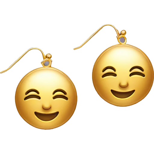 Cute gold Earrings  emoji