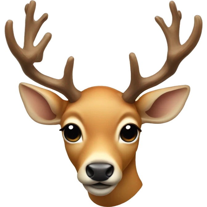 Deer growing mushrooms on its antlers emoji