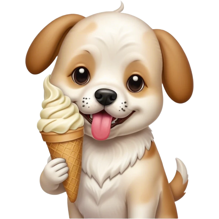 Dog eating ice cream emoji