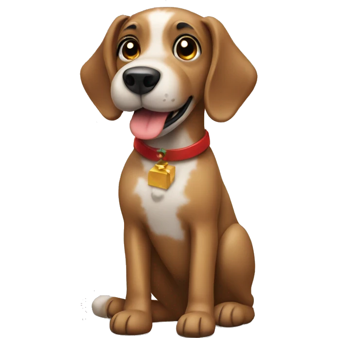 Christmas dog emoji