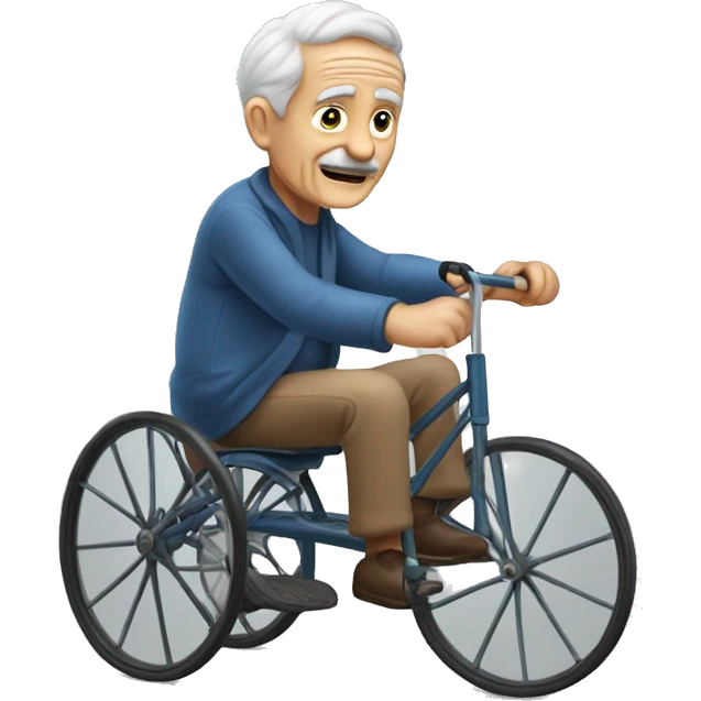 A drunk old person riding a tricycle ￼ emoji