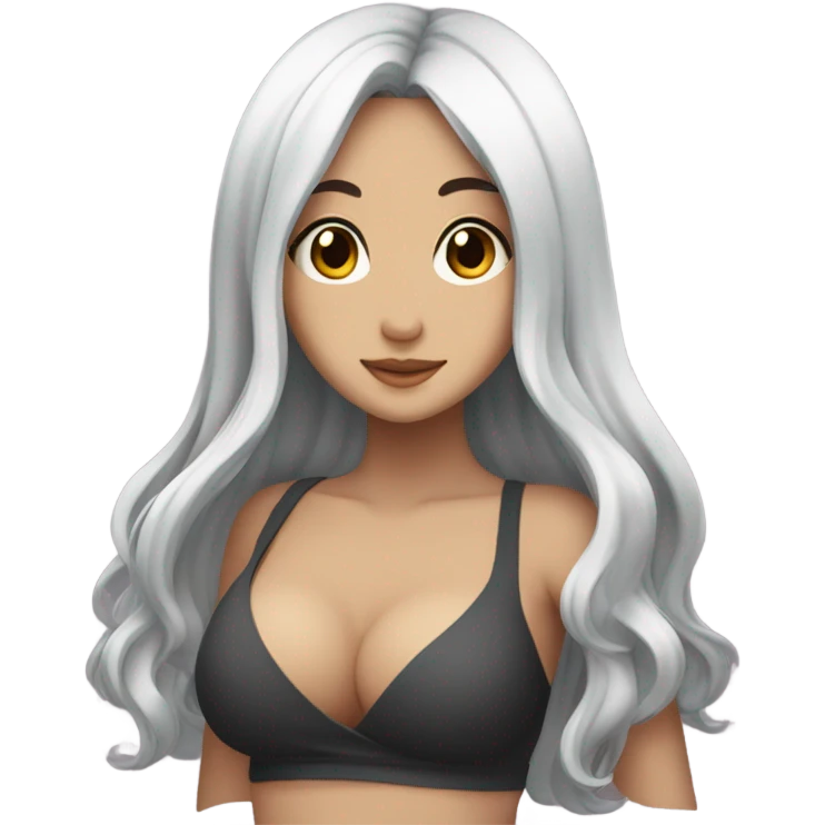 curvy black hair anime girl  emoji