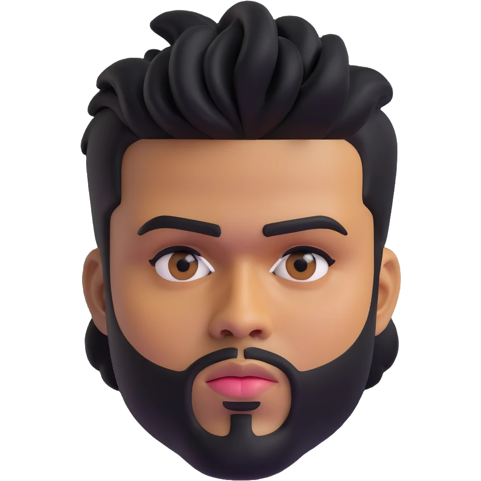 The Weeknd emoji close-up face featuring unique hair and facial features emoji