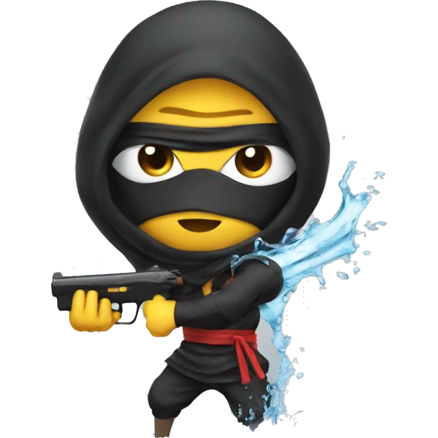 Ninja with water gun emoji