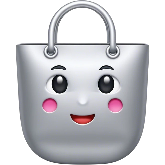 silver charm which is used as subsidiary material for tote bag emoji