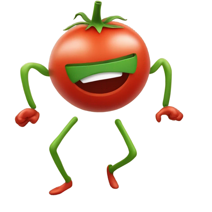 A dancing tomato emoji