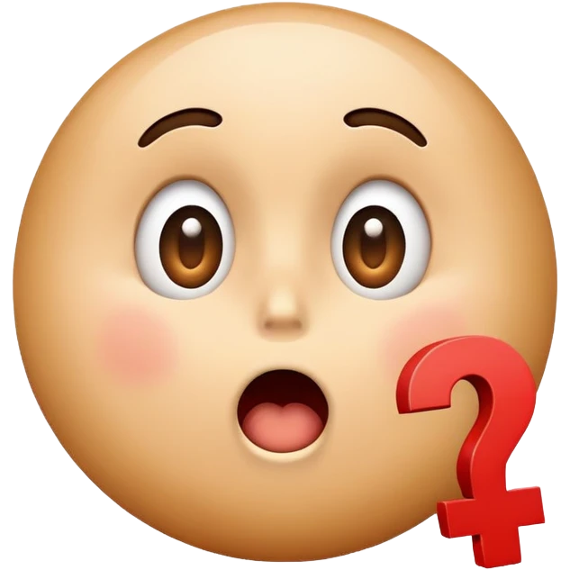 surprised face with a question mark emoji