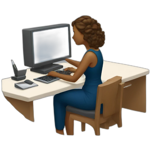 Women studing on a computer emoji