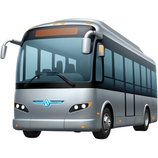 extra large gray Modern autonomous electric bus emoji
