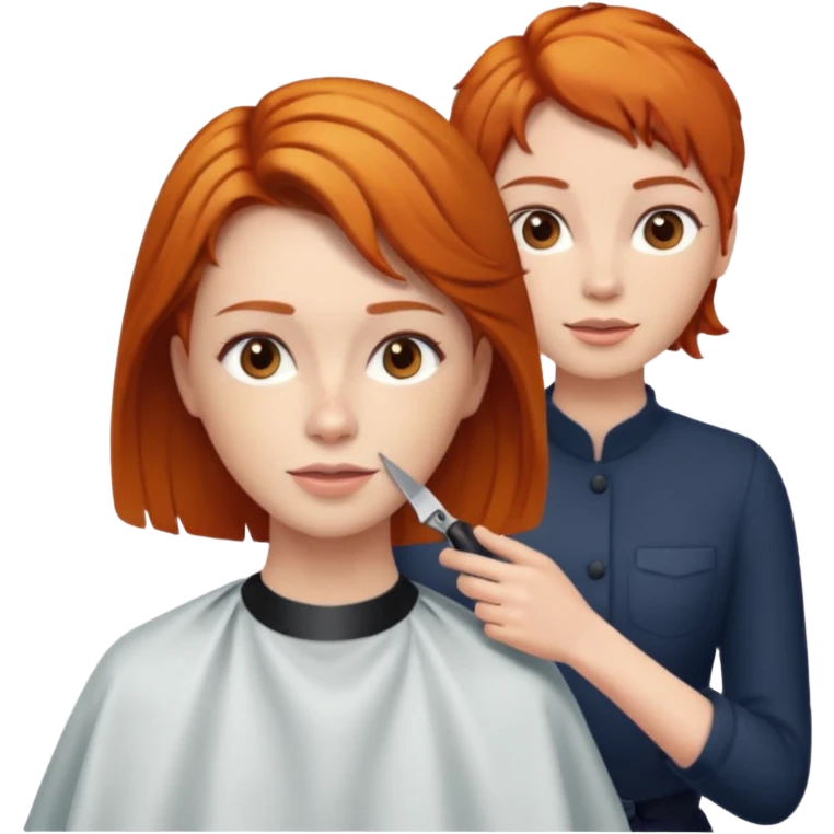 ginger woman getting haircut emoji