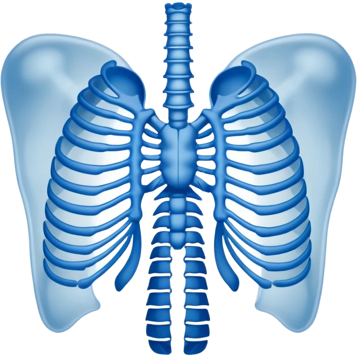 ribs that is in an xray format make it blue and white emoji