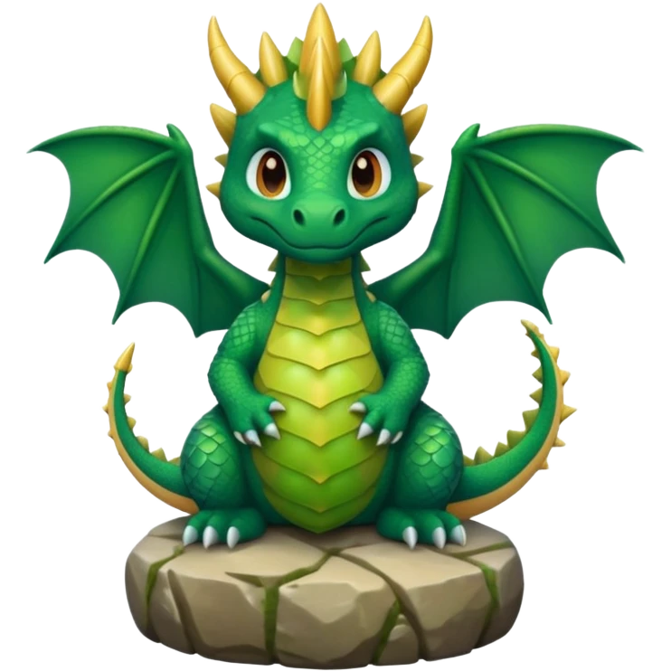 A cute dragon sitting on a throne emoji