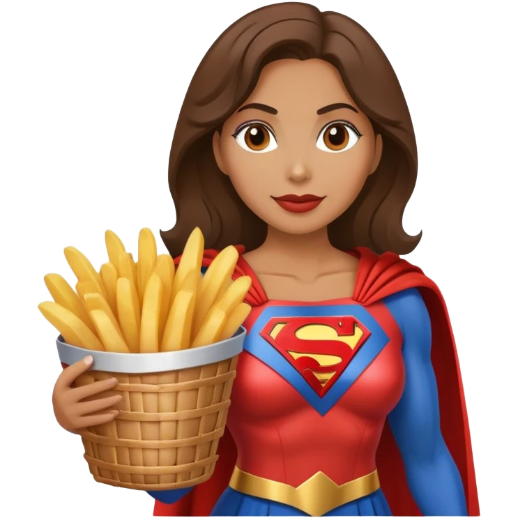 French fries superwoman emoji