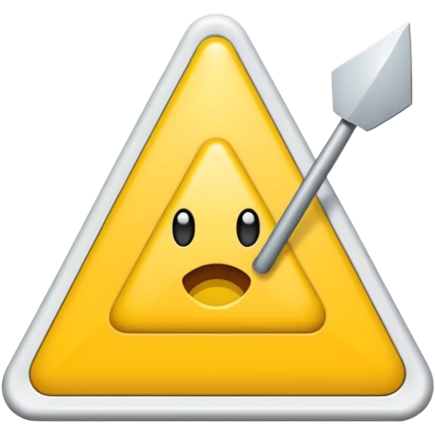 Hace una imagen con un triángulo amarillo y que adentro tenga una flecha apuntando a la izquierda emoji