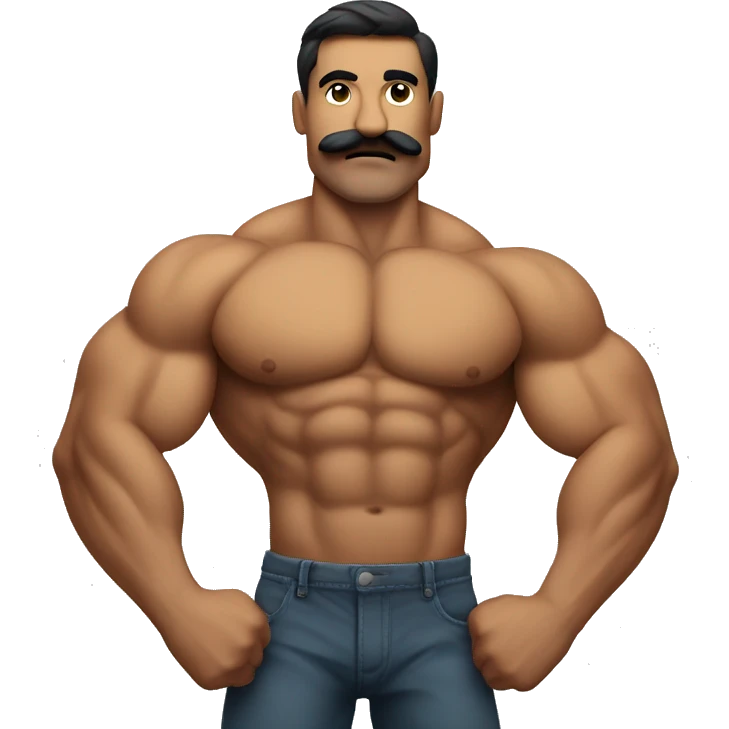 flexing muscular man with a mustache emoji