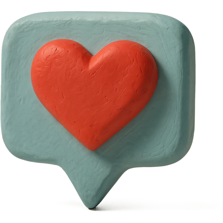 like icon, claymation style emoji