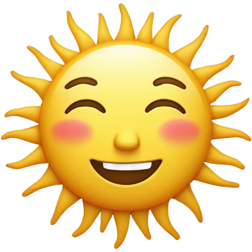 Sun with a face that have the eyes closed emoji