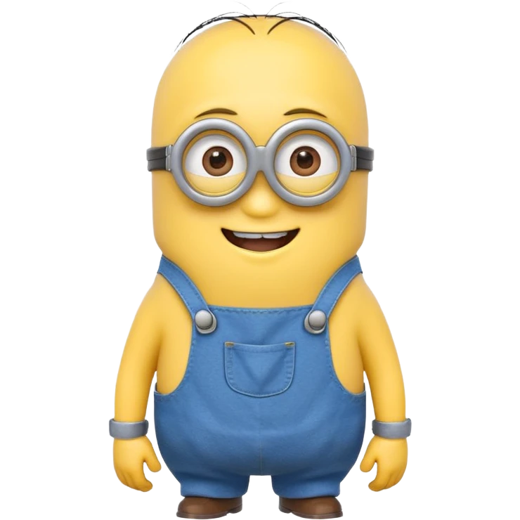 cute yellow minion character wearing blue overalls emoji