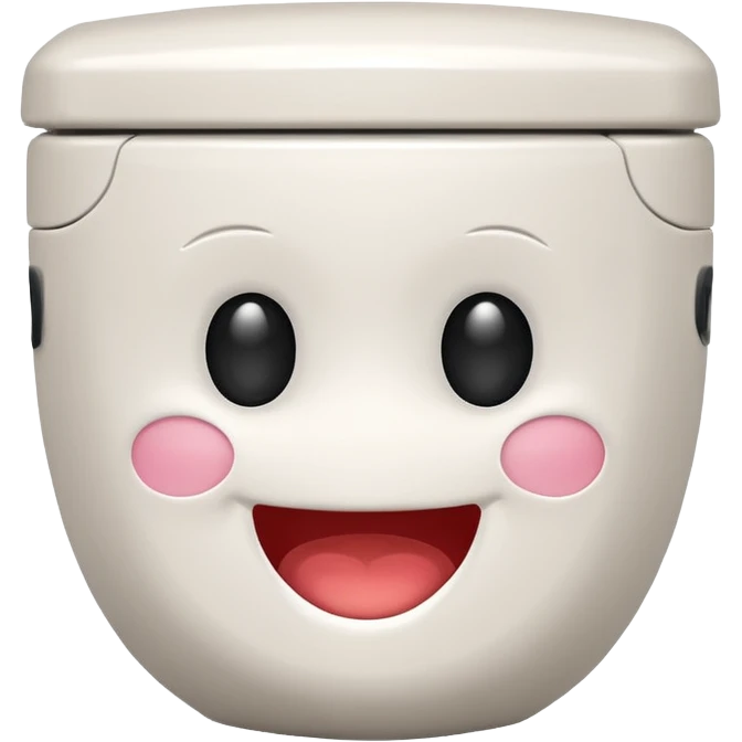 A toilet with a smiling face  emoji