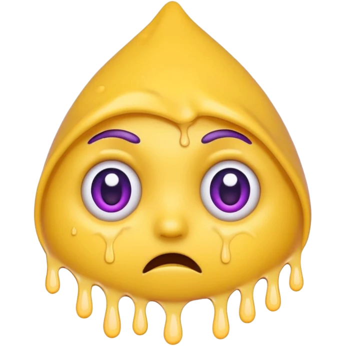 Wide eyes / Shadow to represent fear. make it a yellow emoji with purple sweat dripping down the head emoji