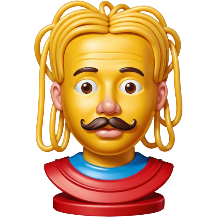 Jeff Koons style spam spaghetti art bust sculpture  emoji