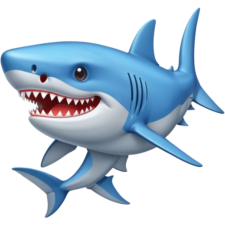 Un tiburón con zapatillas azules  emoji