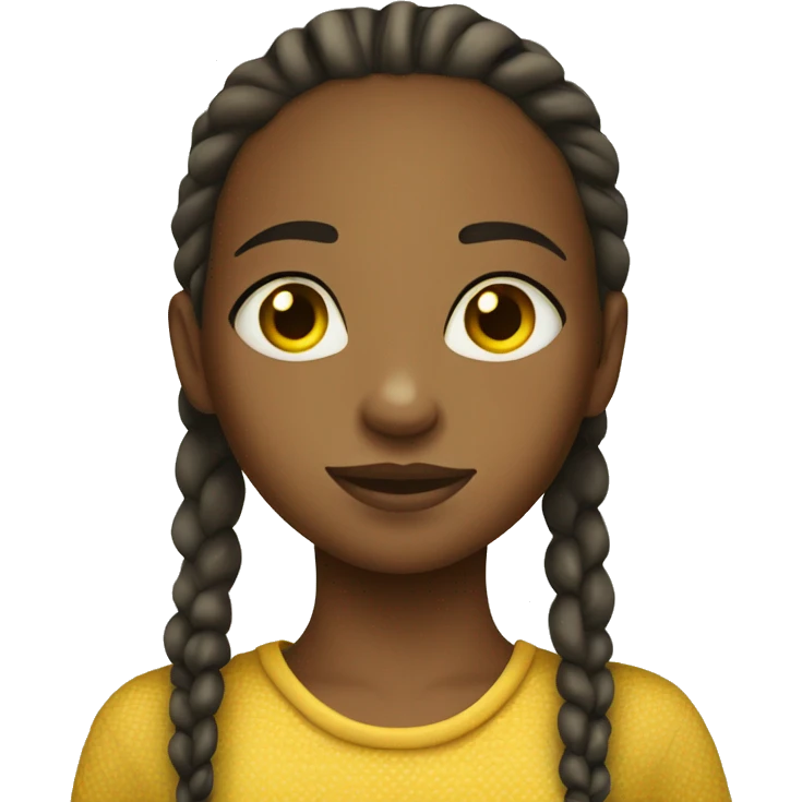 An ethiopia girl with corn rows, admiring the outer pace emoji