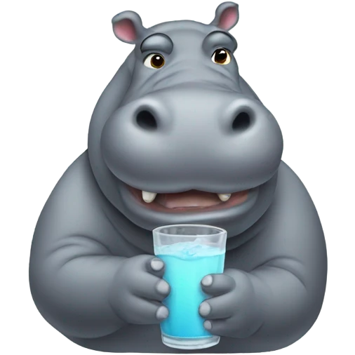hippo drinking emoji