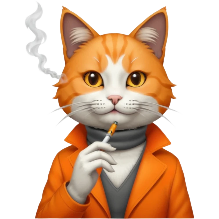 cat smoking cigarette emoji