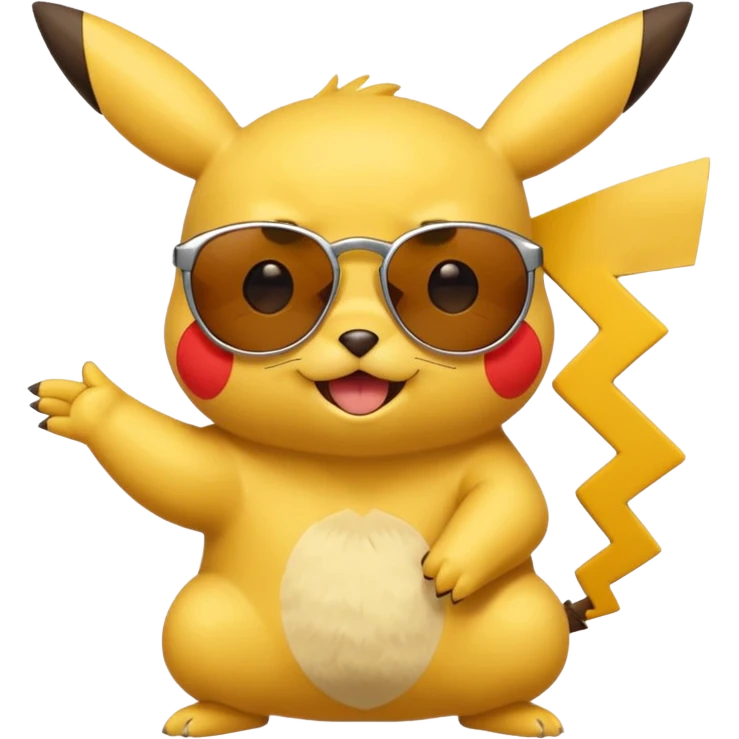Pikachu qui enlève ses lunettes de soleil et fait un clin d'œil emoji