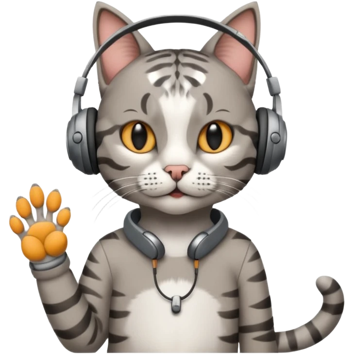 cat in headphones with a blunt in his hand  emoji
