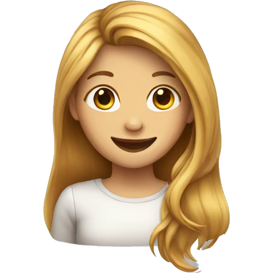 girl with long hairs and smiling  emoji